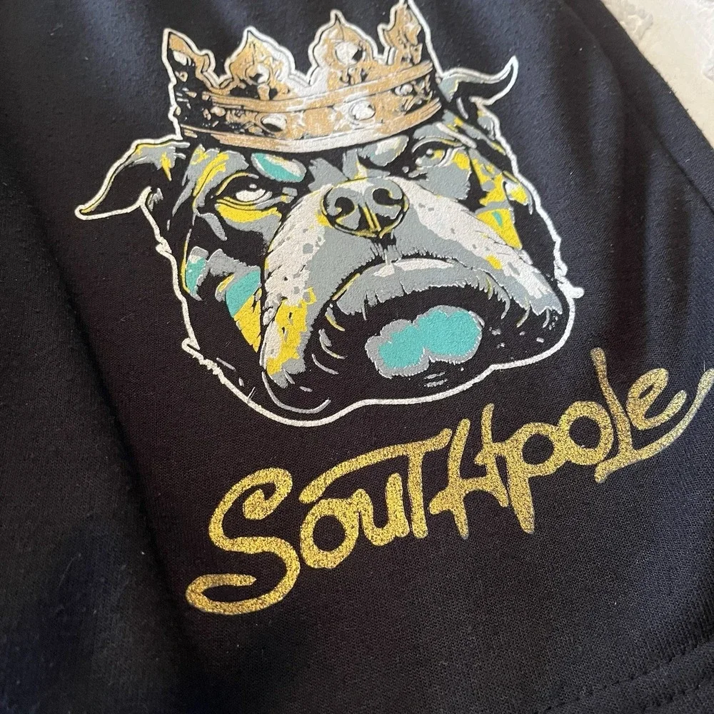 Southpole King Bulldog Sweat‎ Shorts Mens S Black Urban Streetwear